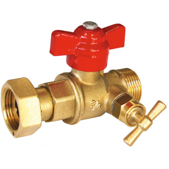 Robinet de compteur à purge droit mâle écrou tournant 4MS 3/4-3/4 - 639055