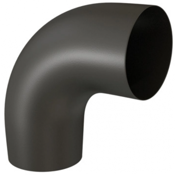 Coude 90° lisse émail noir mat Ten épaisseur 0.7 mm