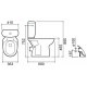 Pack WC rehaussé Sanindusa Aveiro avec réservoir 3/6 L NF abattant - 103924