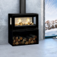 Poêle à bois Bronpi Cairo 90 3C Box 13 kW avec range-bûches