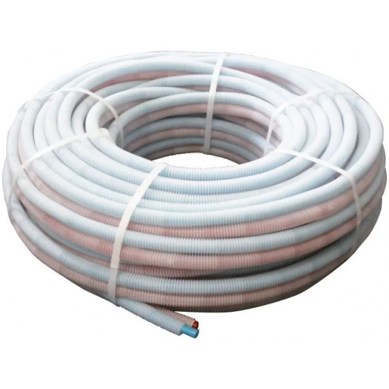 Tube PER duo prégainé bleu et rouge