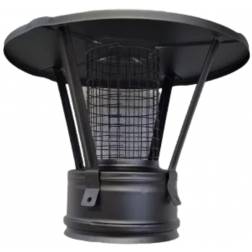 Chapeau chinois Tubest pour double paroi isolé noir mat anti oiseau