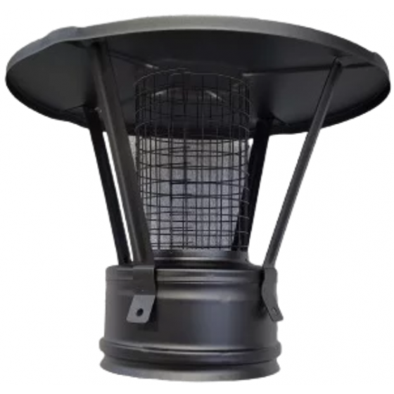 Chapeau chinois Tubest pour double paroi isolé noir mat anti oiseau