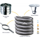 Kit 9m flexible inox double peau inox raccord collier chapeau