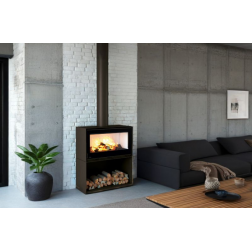 Poêle à bois Bronpi Cairo 110 Box 19 kW avec range bûches