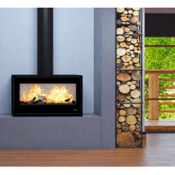 Poêle à bois Bronpi Cairo 110 Box 19 kW avec vitre sérigraphiée