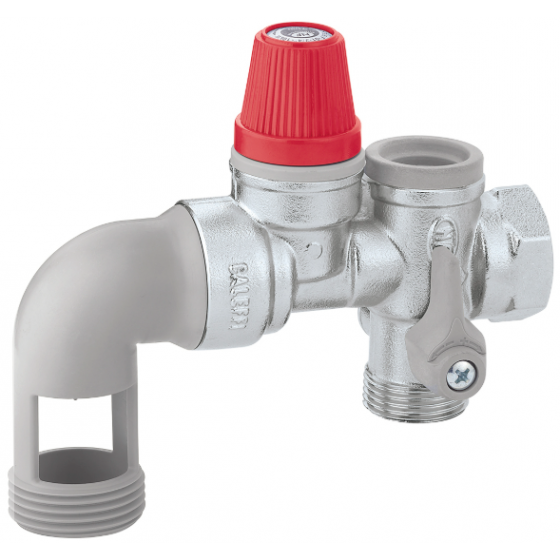 Groupe de sécurité Thermador coudé chromé pour chauffe-eau Ø 3/4" - GS20C