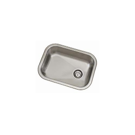 Lavabo en inox 150 x 600 x 480 mm avec bouchon et décharge 1 1/4