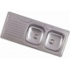 Evier inox encastrée 2 cuves+1 egout