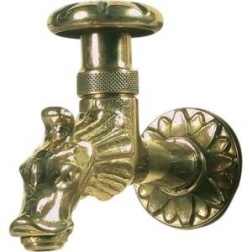 Robinet Laiton Brillant Rosace Ø 53 - Volant 1/4 Tour - 0206L