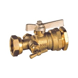 Robinet droit 1/4 de tour Ecrou prisonnier