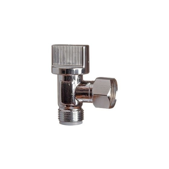 Robinet d'arrêt équerre WC - 3/8'' F / 3/8'' Mâle - Chromé