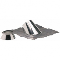 Solin larmier Inox +bavette plomb 30 à 45° Ø 80 / 130