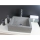 Vasque à poser KIARA en Pierre Gris ciment Ø 400 X 400 X 115 mm 