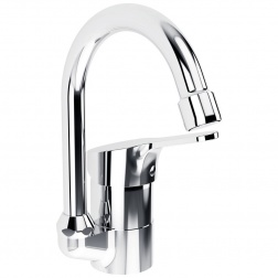 Mitigeur OLYOS Lavabo Col de cygne Bec tube orientable D1116AA sans tirette ni vidage