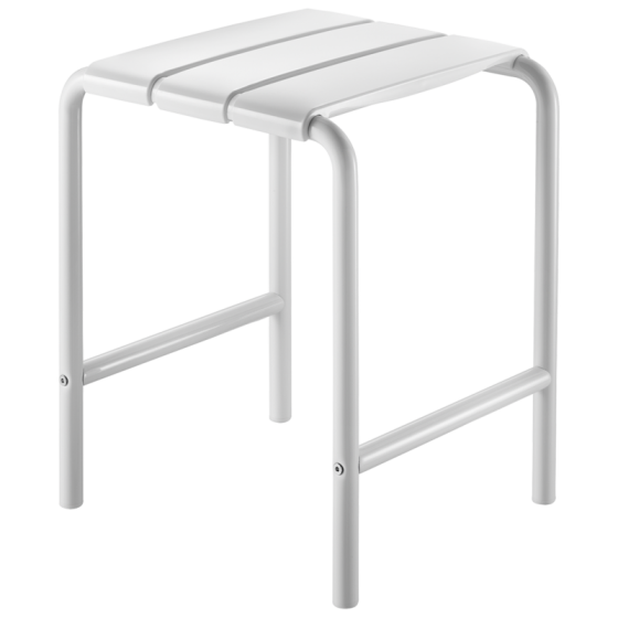 Tabouret ALU de Douche 400 X 360 X Ht 480 embout plastique