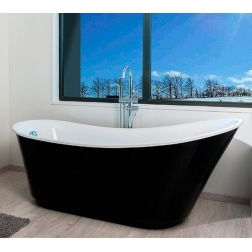 Baignoire 1800 x 800 mm Acrylique renforcé Ep 3 mm LALIEStyle Victorien - Exterieur noir