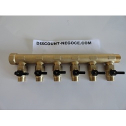 Collecteur Sanitaire Ø 20 x 27 M F + vanne Ø 15 x 21