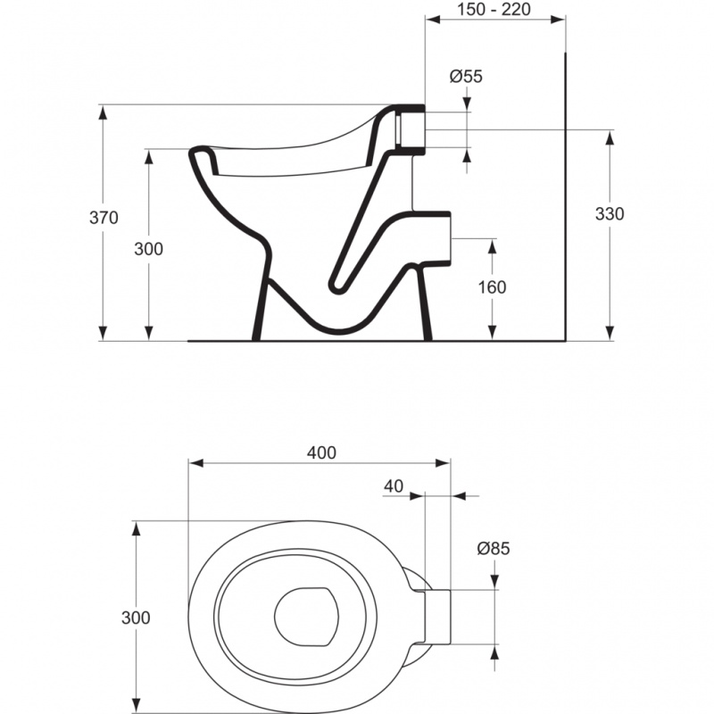 Cuvette ESCULAPE 52.5 x 38 X 41 CM Indépendante Blanc P 2591 01