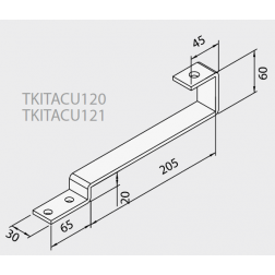 Ferrure d'ancrage fixation sur tuile plate pour 1 Capteurs TKITACU120