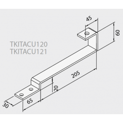 Ferrures d'ancrage Domusa fixation sur toit tuile plate 1 capteur TKITACU030