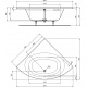 Baignoire d 'angle HOTLINE 140 X 140 Acrylique Blanc - K 275101Set de pied à commander séparément