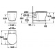 Cuvette suspendu CONNECT 54.5 X 36.5 Abattant Blanc E 719 601