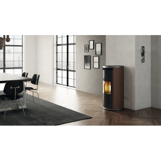 Poêle Pellet 8 kw EVIA Flancs acier Bronze - 807150