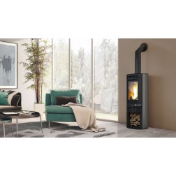 Poêle à bois 8 KW Edilkamin TALLY 8 acier gris - 808390