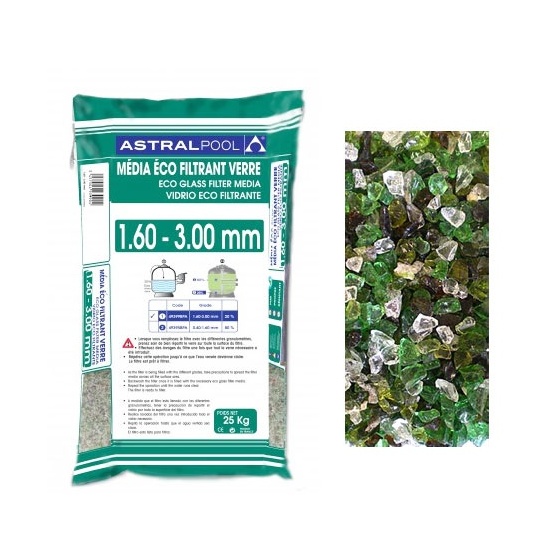 Verre Eco Filtrant de 1.60 à 3.00 mm - sac 25 kg