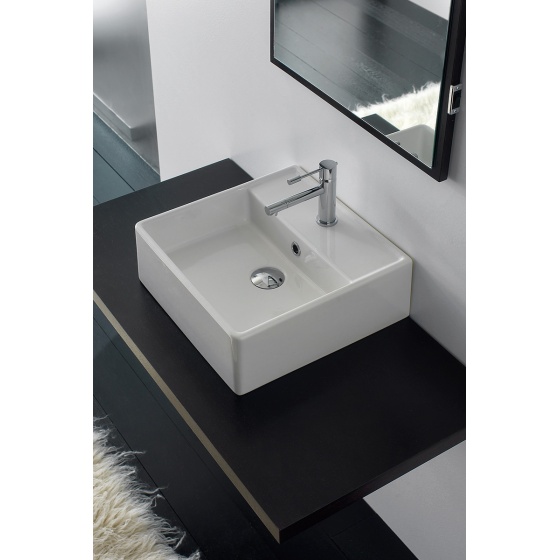 Lavabo TEOREMA 46R à poser ou suspendu 46 X 46 Blanc - Art 8031/R
