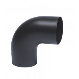 Coude 90° à secteur Lisse Noir Mat Ø 139 mm