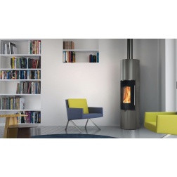 Poêle à bois 8 KW Edilkamin TALLY 8 Up s acier gris 808430