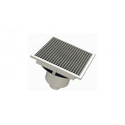 Caniveaux rivière Limatec en inox 452 x 432 mm sortie verticale Ø 100 - RVT4.4