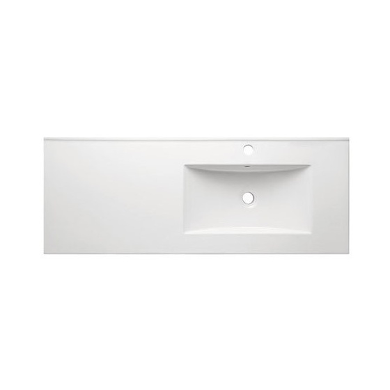 Plan Céramique Simple Vasque à Droite 1210 x 460 mm Blanc