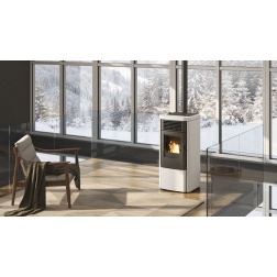 Poêle à granulés Edilkamin KLIK 8,3 kw acier céramique blanc - 807160