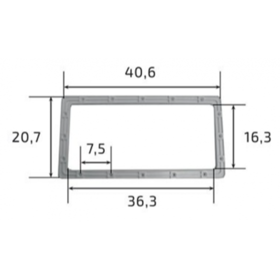 Bride pour Skimmer rectangulaire 360 mm VITALIA/AQUALUX - ZVSKREC01