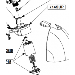 Partie supérieure de tète pour douche sporting Delabie 714SUP