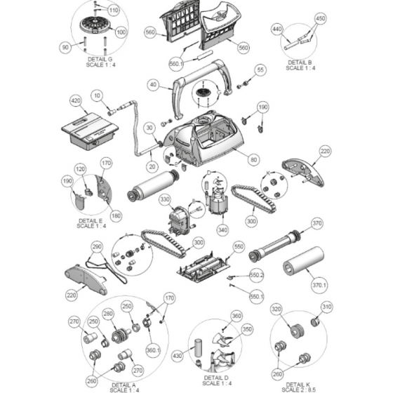 Brosse mousse BRA/UMXVIR/ Grise ( N° 370.1) pour Robot VIRTUOSO 300 - ZKVI010