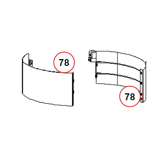 Côté en tôle gris pour Edilkamin LOGO - R744270