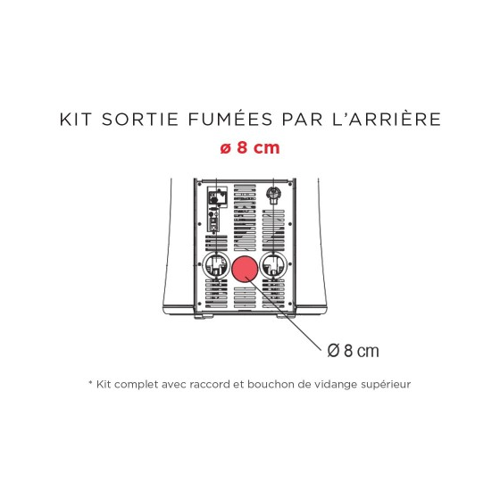 Sortie des fumées à l'arrière Ø 80 mm male pour CHERIE 9 / 11 - 1128660