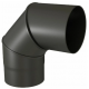 Coude 90° lisse émail noir mat Ten épaisseur 0.7 mm
