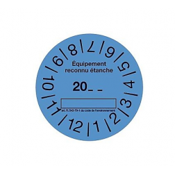 Rouleau de 100 étiquettes bleu pour contrôle d'étanchéité CBM - CLI02152