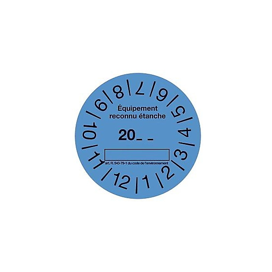 Rouleau de 100 étiquettes bleu pour contrôle d'étanchéité CBM - CLI02152
