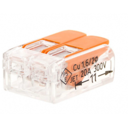 Boite 40 Mini bornes automatique Wago 2 entrées à cliquet 0.2 - 4 mm2 - 123320