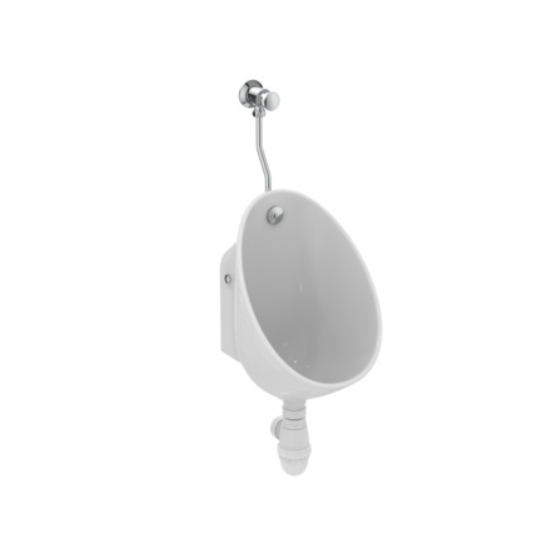 Pack 3 en 1 urinoir applique Porcher blanc brillant sans bonde - P025001