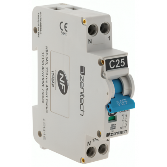 Disjoncteur modulaire 25A phase/neutre à visser - 150963