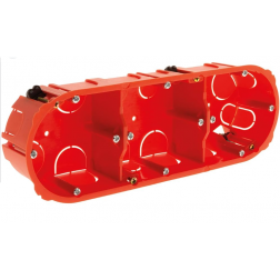 Boîte d'encastrement placo Zenitech triple entraxe 71mm profondeur 40mm - 120132