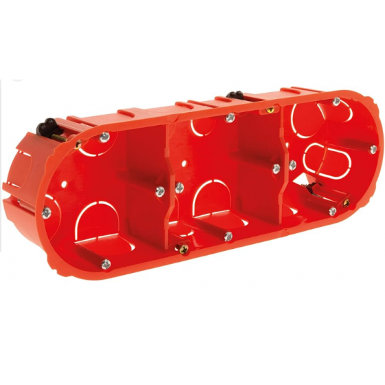 Boîte d'encastrement placo Zenitech triple entraxe 71mm profondeur 40mm - 120132