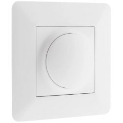 Variateur rotatif électrique blanc compatible LED à encastrer - 135715